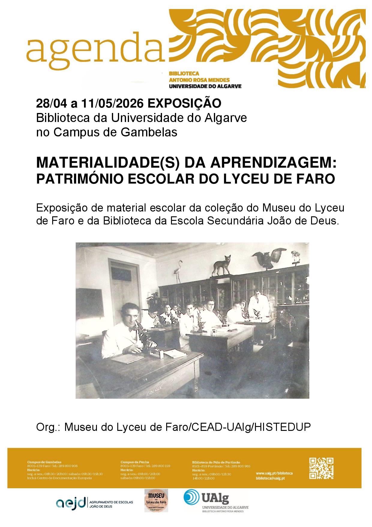 MATERIALIDADE(S) DA APRENDIZAGEM:   PATRIMÓNIO ESCOLAR DO LYCEU DE FARO
